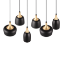 Trio Lighting Trio CHIRAZ hanglamp | E14 Fitting | mat zwart | 90,5 x 32,5 cm | IP20 | excl. 6x E14 | max. 25W