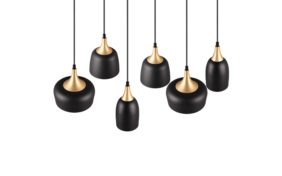 Trio Lighting Trio CHIRAZ pendant light | 6x E27 max 40W | black | IP20 | 150 cm Trio Lighting Trio CHIRAZ pendant light | 6x E27 max 40W | black | IP20 | 150 cm