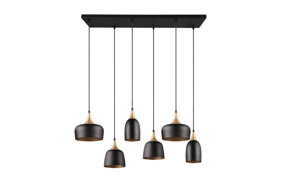 Trio Lighting Trio CHIRAZ pendant light | 6x E27 max 40W | black | IP20 | 150 cm Trio Lighting Trio CHIRAZ pendant light | 6x E27 max 40W | black | IP20 | 150 cm