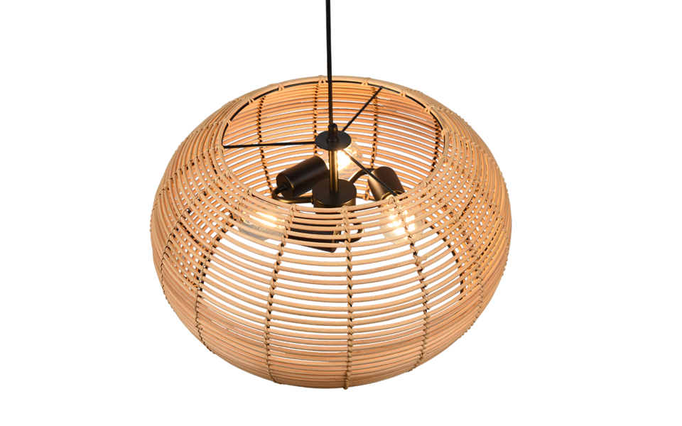 Trio Lighting Trio INGA hanglamp | E27 Fitting | natuurlijke afwerking | Ø 50 cm | IP20 | excl. 3x E27 | max. 40W