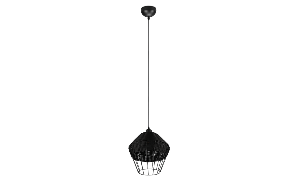 Trio Lighting Trio BORKA hanglamp | E27 Fitting | zwart | Ø 30 cm | IP20 | excl. 1x E27 | max. 40W
