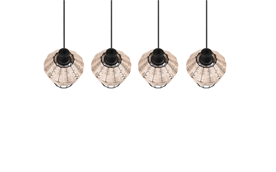 Trio Lighting Trio BORKA pendant light | 4x E27 max 40W | Ø 95 cm | IP20 | 150 cm Trio Lighting Trio BORKA pendant light | 4x E27 max 40W | Ø 95 cm | IP20 | 150 cm