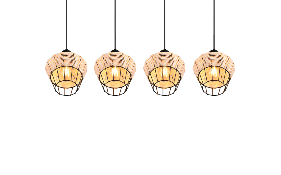 Trio Lighting Trio BORKA pendant light | 4x E27 max 40W | Ø 95 cm | IP20 | 150 cm Trio Lighting Trio BORKA pendant light | 4x E27 max 40W | Ø 95 cm | IP20 | 150 cm