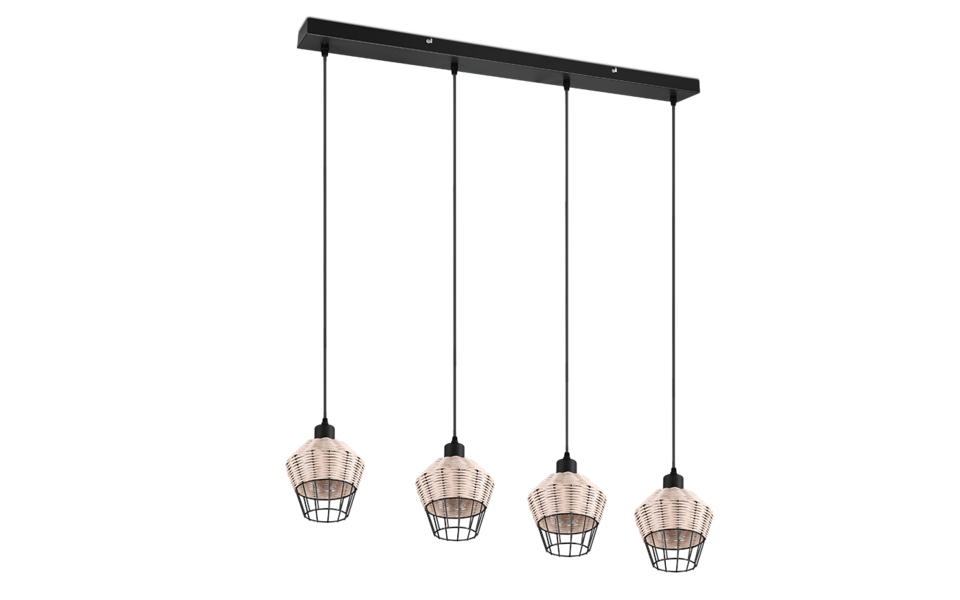 Trio Lighting Trio BORKA pendant light | 4x E27 max 40W | Ø 95 cm | IP20 | 150 cm Trio Lighting Trio BORKA pendant light | 4x E27 max 40W | Ø 95 cm | IP20 | 150 cm