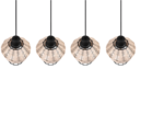 Trio Lighting Trio BORKA hanglamp | E27 Fitting | natuurlijke afwerking | 95 x 17,5 cm | IP20 | excl. 4x E27 | max. 40W