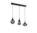 Trio Lighting Trio LUMINA hanglamp | E14 Fitting | mat zwart met verchroomd | 68,8 x 19,5 cm | IP20 | excl. 3x E14 | max. 40W