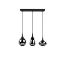 Trio Lighting Trio LUMINA hanglamp | E14 Fitting | mat zwart met verchroomd | 68,8 x 19,5 cm | IP20 | excl. 3x E14 | max. 40W