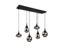 Trio Lighting Trio LUMINA hanglamp | E14 Fitting | mat zwart met verchroomd | 93,8 x 34,5 cm | IP20 | excl. 6x E14 | max. 40W