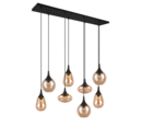 Trio Lighting Trio LUMINA hanglamp | E14 Fitting | mat zwart met amber | 121 x 34,5 cm | IP20 | excl. 8x E14 | max. 40W