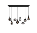 Trio Lighting Trio LUMINA hanglamp | E14 Fitting | mat zwart met verchroomd | 121 x 34,5 cm | IP20 | excl. 8x E14 | max. 40W