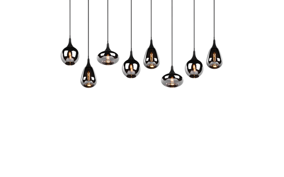 Trio Lighting Trio LUMINA pendant light | 8x E14 max 40W | black | Ø 115 cm | IP20 | 150 cm