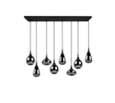Trio Lighting Trio LUMINA hanglamp | E14 Fitting | mat zwart met verchroomd | 121 x 34,5 cm | IP20 | excl. 8x E14 | max. 40W