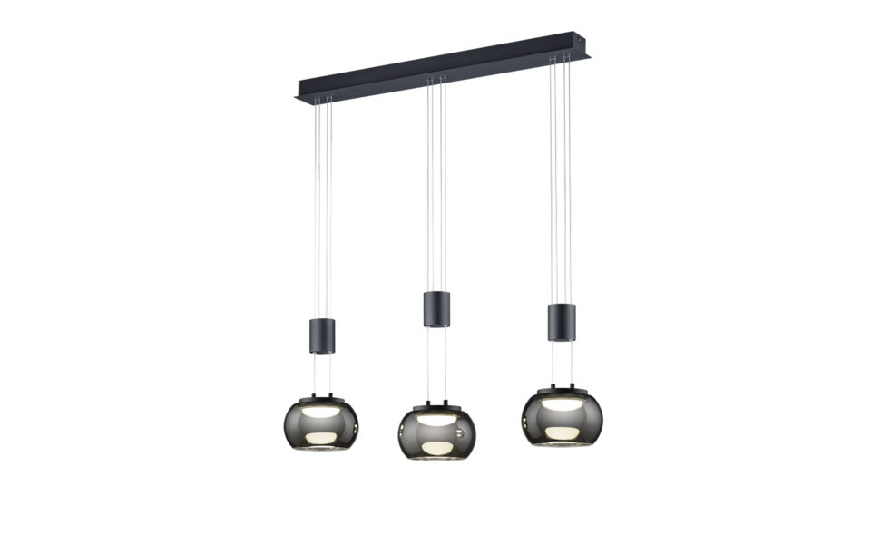 Trio Lighting Trio MADISON hanglamp | LED | mat zwart met verchroomd | 82 x 18 cm | IP20 | 3x 8W | 900 lm | 3000K | dimbaar Trio Lighting Trio MADISON hanglamp | LED | mat zwart met verchroomd | 82 x 18 cm | IP20 | 3x 8W | 900 lm | 3000K | dimbaar