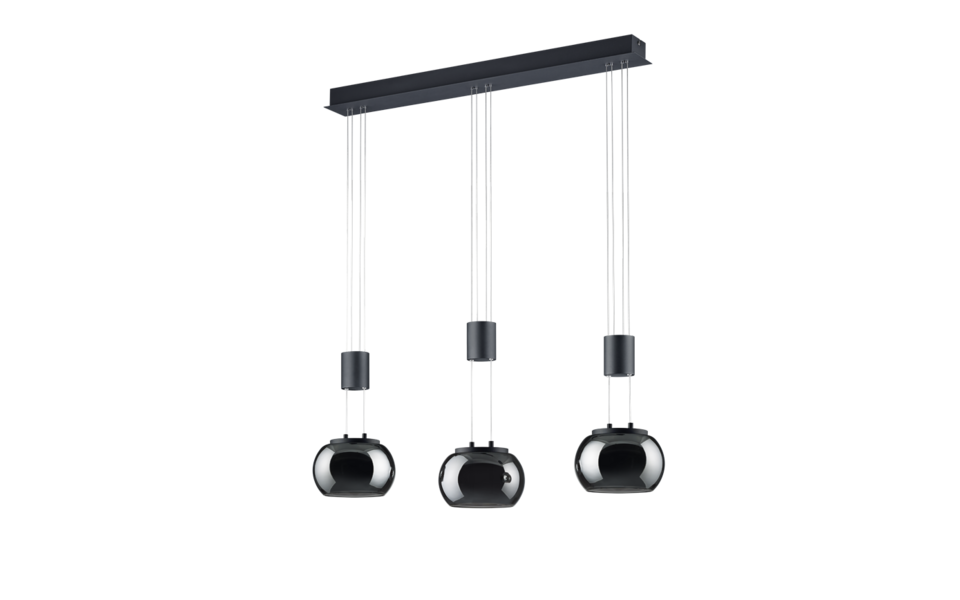 Trio Lighting Trio MADISON hanglamp | LED | mat zwart met verchroomd | 82 x 18 cm | IP20 | 3x 8W | 900 lm | 3000K | dimbaar Trio Lighting Trio MADISON hanglamp | LED | mat zwart met verchroomd | 82 x 18 cm | IP20 | 3x 8W | 900 lm | 3000K | dimbaar