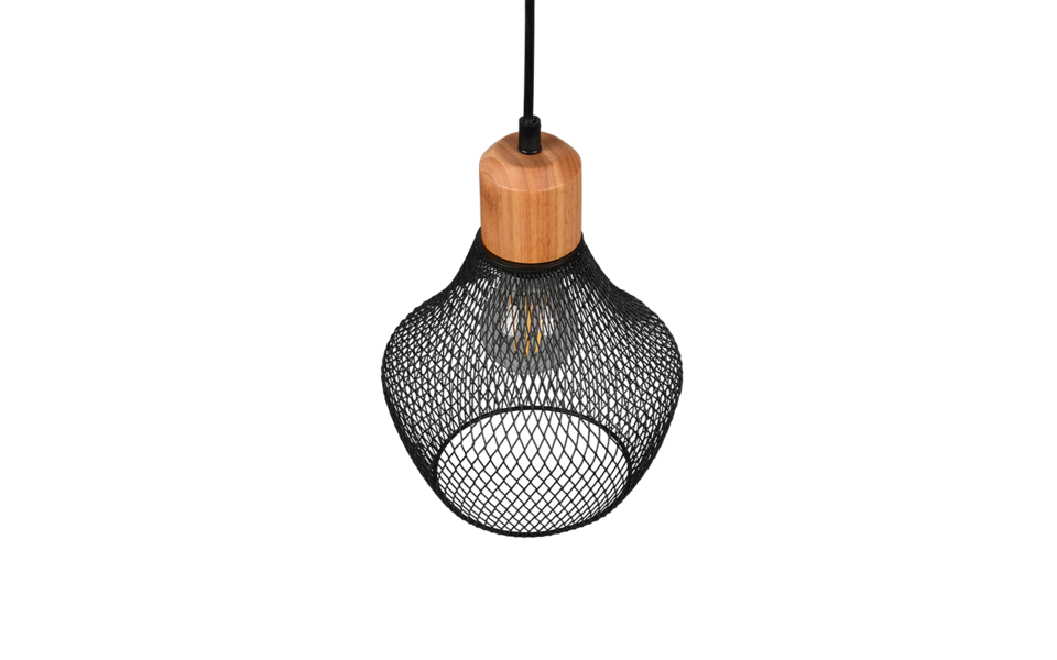 Trio Lighting Trio VALERIA hanglamp | E27 Fitting | mat zwart | Ø 18 cm | IP20 | excl. 1x E27 | max. 40W