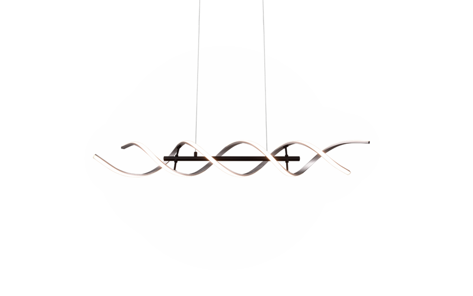 Trio Lighting Trio SEQUENCE hanglamp | LED | geborsteld aluminium | 104,5 x 16 cm | IP20 | 1x 45W | 5600 lm | 2300+3000+4000K | dimbaar
