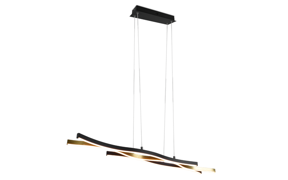 Trio Lighting Trio BLAZE hanglamp | LED | messing mat | 107,5 x 15,5 cm | IP20 | 1x 35W | 4300 lm | 2300+3000+4000K | dimbaar Trio Lighting Trio BLAZE hanglamp | LED | messing mat | 107,5 x 15,5 cm | IP20 | 1x 35W | 4300 lm | 2300+3000+4000K | dimbaar