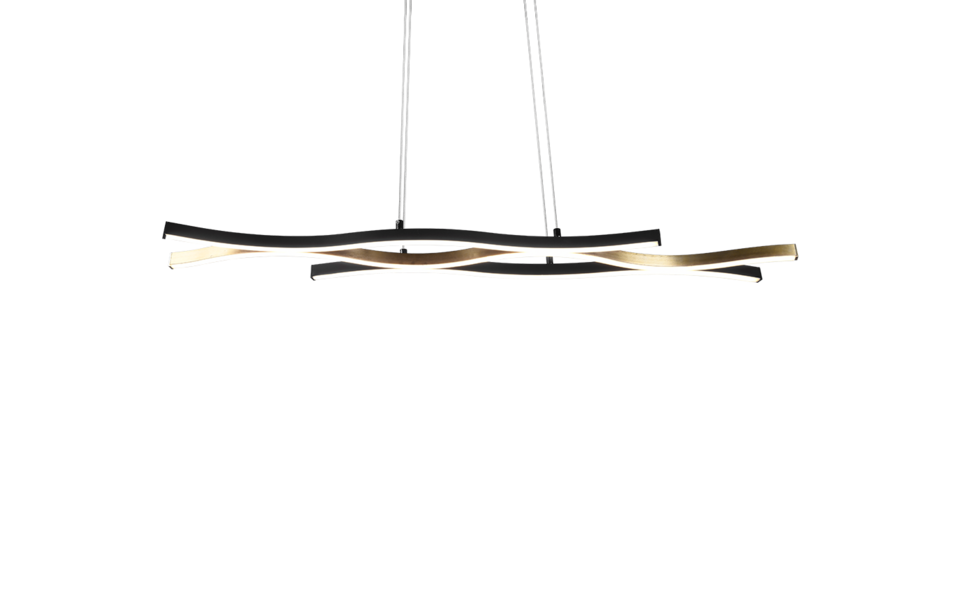 Trio Lighting Trio BLAZE hanglamp | LED | messing mat | 107,5 x 15,5 cm | IP20 | 1x 35W | 4300 lm | 2300+3000+4000K | dimbaar Trio Lighting Trio BLAZE hanglamp | LED | messing mat | 107,5 x 15,5 cm | IP20 | 1x 35W | 4300 lm | 2300+3000+4000K | dimbaar