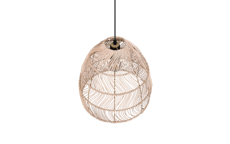 Trio Lighting Trio RIKE hanglamp | E27 Fitting | natuurlijke afwerking | Ø 35 cm | IP20 | excl. 1x E27 | max. 40W