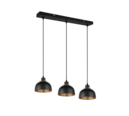 Trio Lighting Trio PUNCH hanglamp | E27 Fitting | mat zwart | 68 x 18 cm | IP20 | excl. 3x E27 | max. 40W