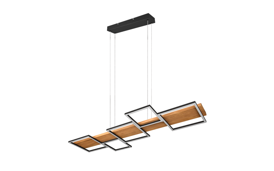 Trio Lighting Trio HARPER hanglamp | LED | mat zwart | 115 x 44,5 cm | IP20 | 1x 42W | 5700 lm | 3000K | niet dimbaar
