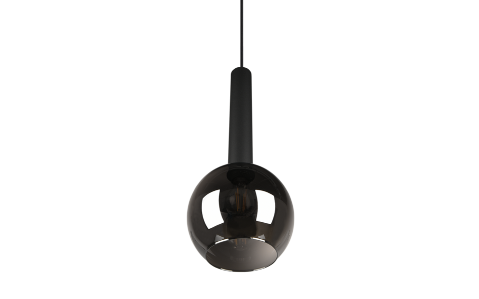 Trio Lighting Trio CLAYTON hanglamp | E27 Fitting | mat zwart met verchroomd | Ø 20 cm | IP20 | excl. 1x E27 | max. 28W