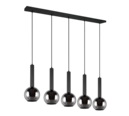 Trio Lighting Trio CLAYTON hanglamp | E27 Fitting | mat zwart met verchroomd | 115 x 20 cm | IP20 | excl. 5x E27 | max. 28W