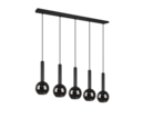 Trio Lighting Trio CLAYTON hanglamp | E27 Fitting | mat zwart met verchroomd | 115 x 20 cm | IP20 | excl. 5x E27 | max. 28W