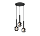 Trio Lighting Trio CLAYTON hanglamp | E27 Fitting | mat zwart met verchroomd | Ø 45 cm | IP20 | excl. 3x E27 | max. 28W