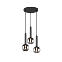 Trio CLAYTON hanglamp | E27 | zwart/chroom | Ø 45 cm | uitv. 3 Trio CLAYTON hanglamp | E27 | zwart/chroom | Ø 45 cm | uitv. 3