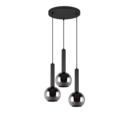 Trio Lighting Trio CLAYTON hanglamp | E27 Fitting | mat zwart met verchroomd | Ø 45 cm | IP20 | excl. 3x E27 | max. 28W