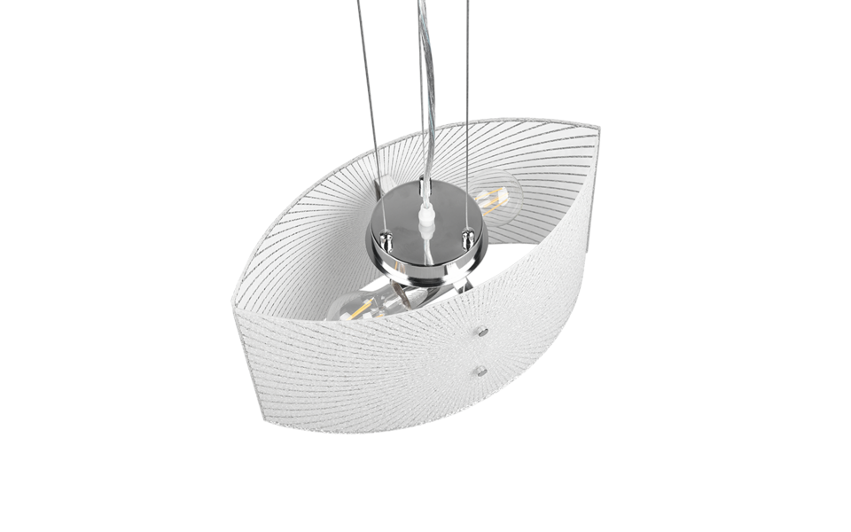 Trio Lighting Trio ELISA hanglamp | E27 Fitting | chroom met transparant | 40 x 20 cm | IP20 | excl. 2x E27 | max. 40W Trio Lighting Trio ELISA hanglamp | E27 Fitting | chroom met transparant | 40 x 20 cm | IP20 | excl. 2x E27 | max. 40W