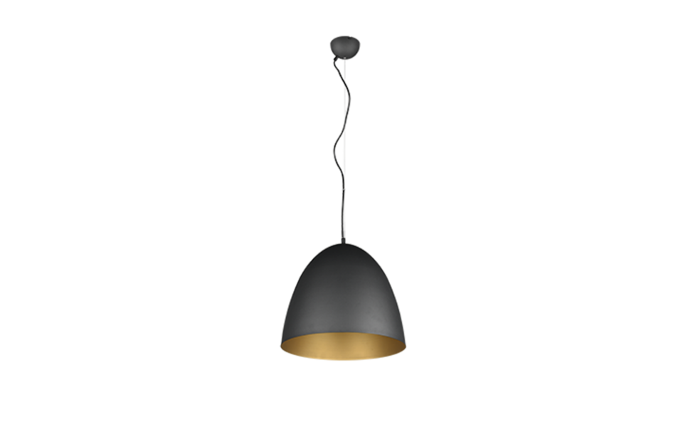 Trio Lighting Trio TILDA pendant light | 1x E27 max 40W | black with gold | Ø 40 cm | IP20 | 150 cm