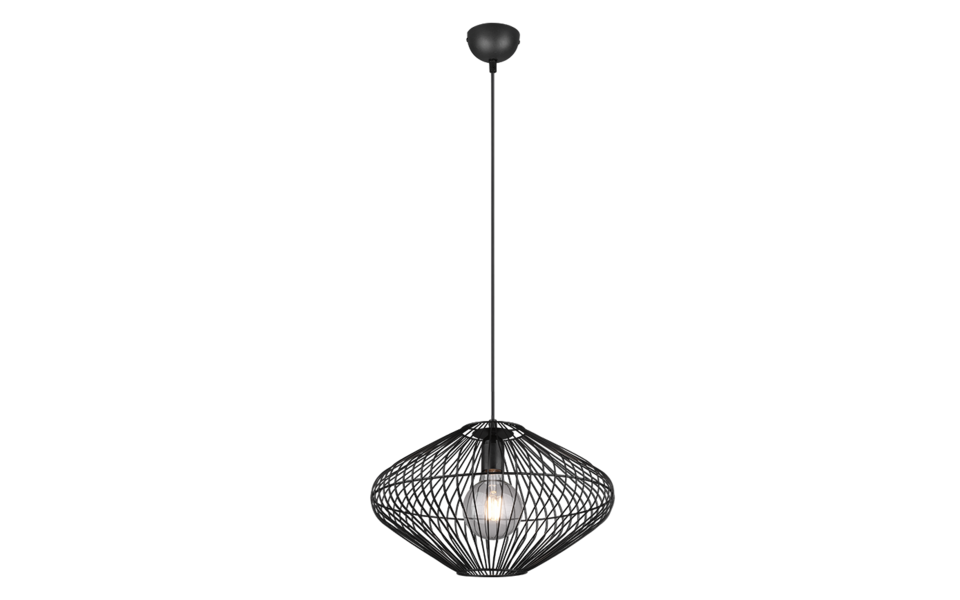 Trio Lighting Trio COBAIN pendant light | 1x E27 max 40W | black | Ø 38 cm | IP20 | 150 cm