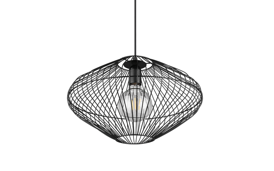Trio Lighting Trio COBAIN pendant light | 1x E27 max 40W | black | Ø 38 cm | IP20 | 150 cm