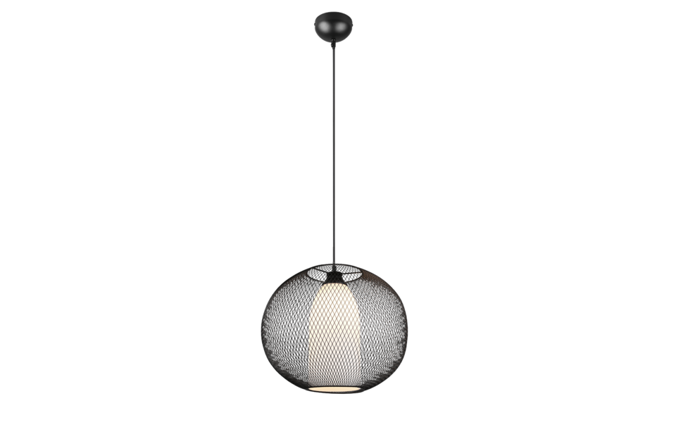 Trio Lighting Trio FILO hanglamp | E27 Fitting | mat zwart met wit | Ø 40 cm | IP20 | excl. 1x E27 | max. 60W
