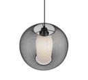 Trio Lighting Trio FILO hanglamp | E27 Fitting | mat zwart met wit | Ø 40 cm | IP20 | excl. 1x E27 | max. 60W
