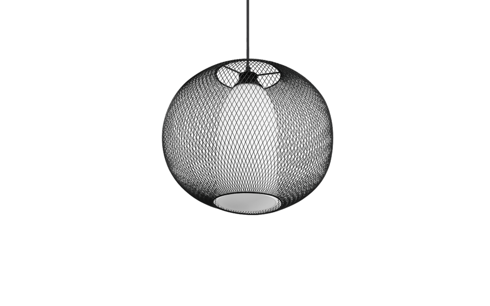 Trio Lighting Trio FILO hanglamp | E27 Fitting | mat zwart met wit | Ø 40 cm | IP20 | excl. 1x E27 | max. 60W
