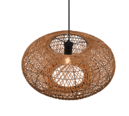 Trio Lighting Trio HEDDA hanglamp | E27 Fitting | mat zwart met natuurlijke afwerking | Ø 52 cm | IP20 | excl. 1x E27 | max. 40W