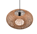 Trio Lighting Trio HEDDA hanglamp | E27 Fitting | mat zwart met natuurlijke afwerking | Ø 52 cm | IP20 | excl. 1x E27 | max. 40W