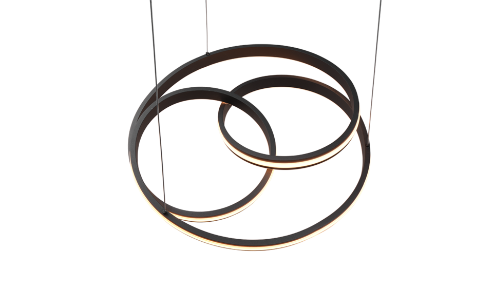Trio Lighting Trio NURIA LED pendant light | 1x 60W 7200 lm 4000K | black | Ø 60 cm | IP20 | 150 cm