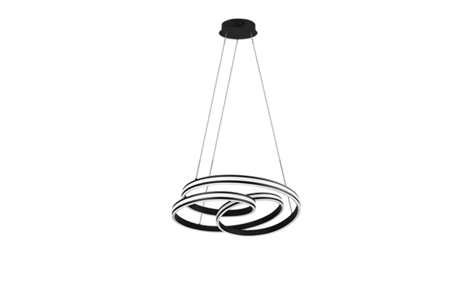 Trio Lighting Trio NURIA LED pendant light | 1x 60W 7200 lm 4000K | black | Ø 60 cm | IP20 | 150 cm