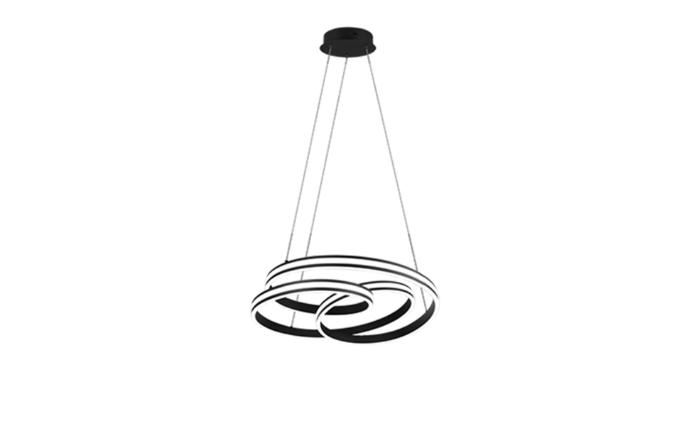 Trio Lighting Trio NURIA LED pendant light | 1x 60W 7200 lm 4000K | black | Ø 60 cm | IP20 | 150 cm