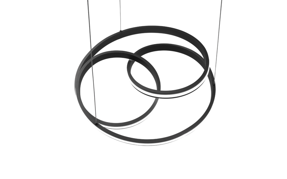 Trio Lighting Trio NURIA hanglamp | LED | mat zwart | Ø 60 cm | IP20 | 1x 60W | 7200 lm | 2300+3000+4000K | dimbaar