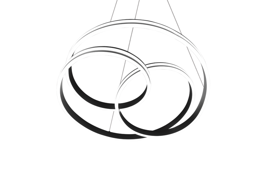 Trio Lighting Trio NURIA LED pendant light | 1x 60W 7200 lm 4000K | black | Ø 60 cm | IP20 | 150 cm