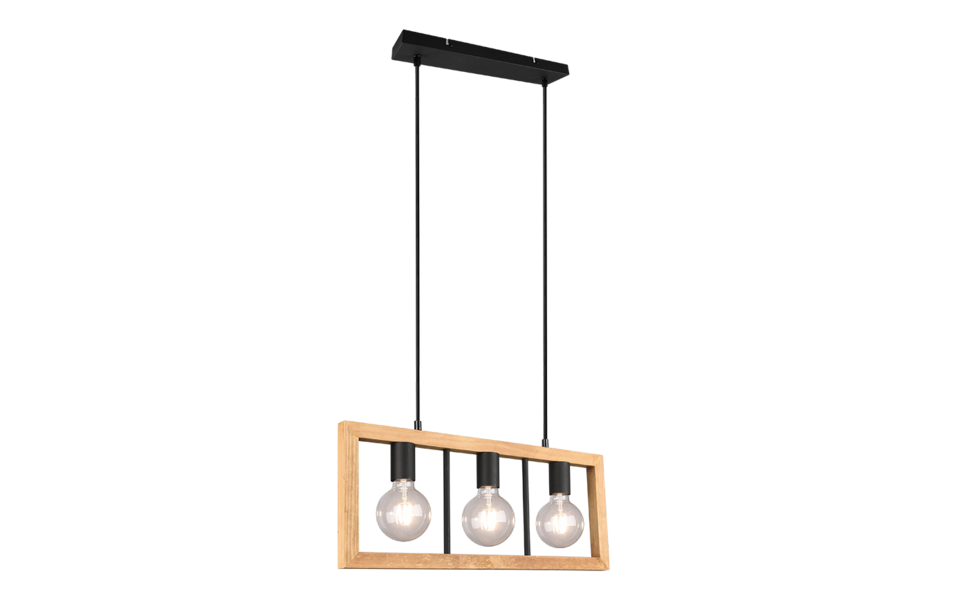 Trio Lighting Trio AGRA pendant light | 3x E27 max 40W | black | IP20 | 150 cm