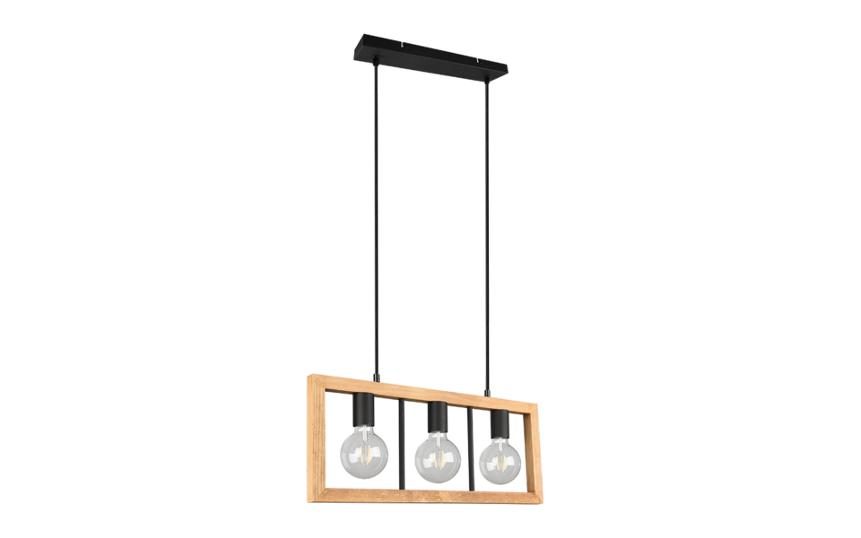 Trio Lighting Trio AGRA pendant light | 3x E27 max 40W | black | IP20 | 150 cm