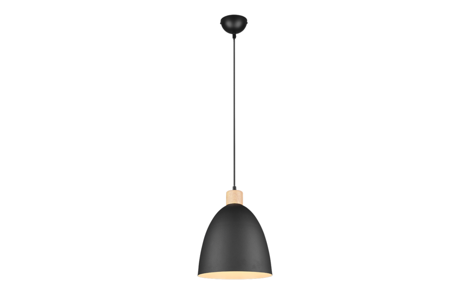 Trio Lighting Trio JAGGER hanglamp | E27 Fitting | mat zwart | Ø 25 cm | IP20 | excl. 1x E27 | max. 40W Trio Lighting Trio JAGGER hanglamp | E27 Fitting | mat zwart | Ø 25 cm | IP20 | excl. 1x E27 | max. 40W