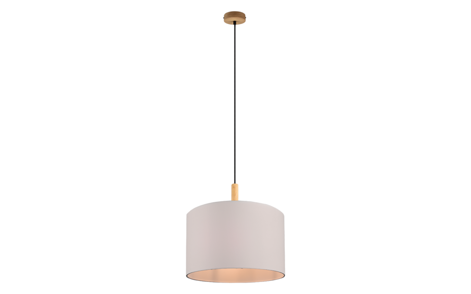 Trio Lighting Trio KORBA hanglamp | E27 Fitting | natuurlijke afwerking met wit | Ø 40 cm | IP20 | excl. 1x E27 | max. 60W