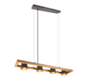 Trio Lighting Trio BELL hanglamp | E14 Fitting | nickel antik | 100 x 21 cm | IP20 | excl. 4x E14 | max. 25W